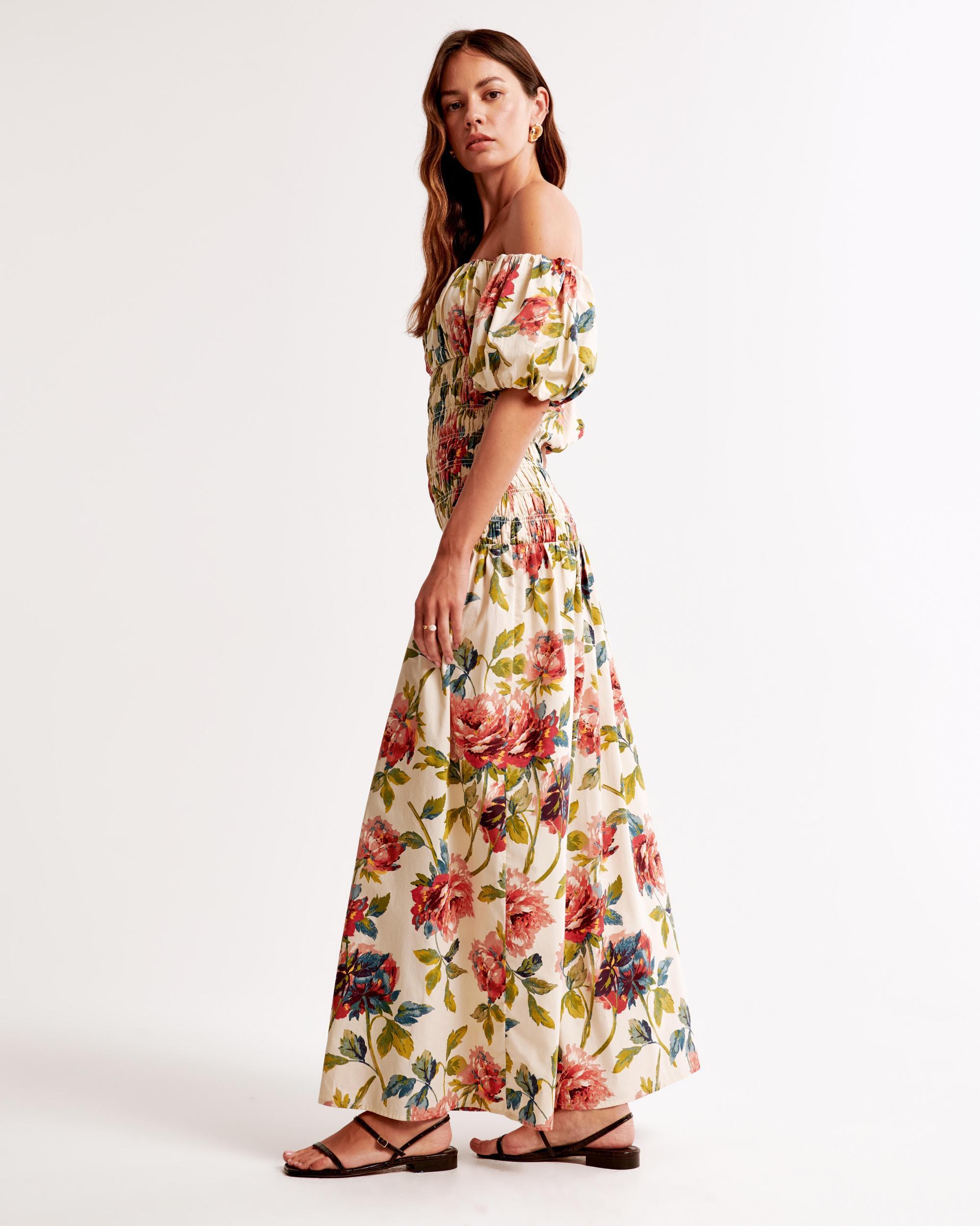 Smocked Drop-Waist Maxi Dress Product Image