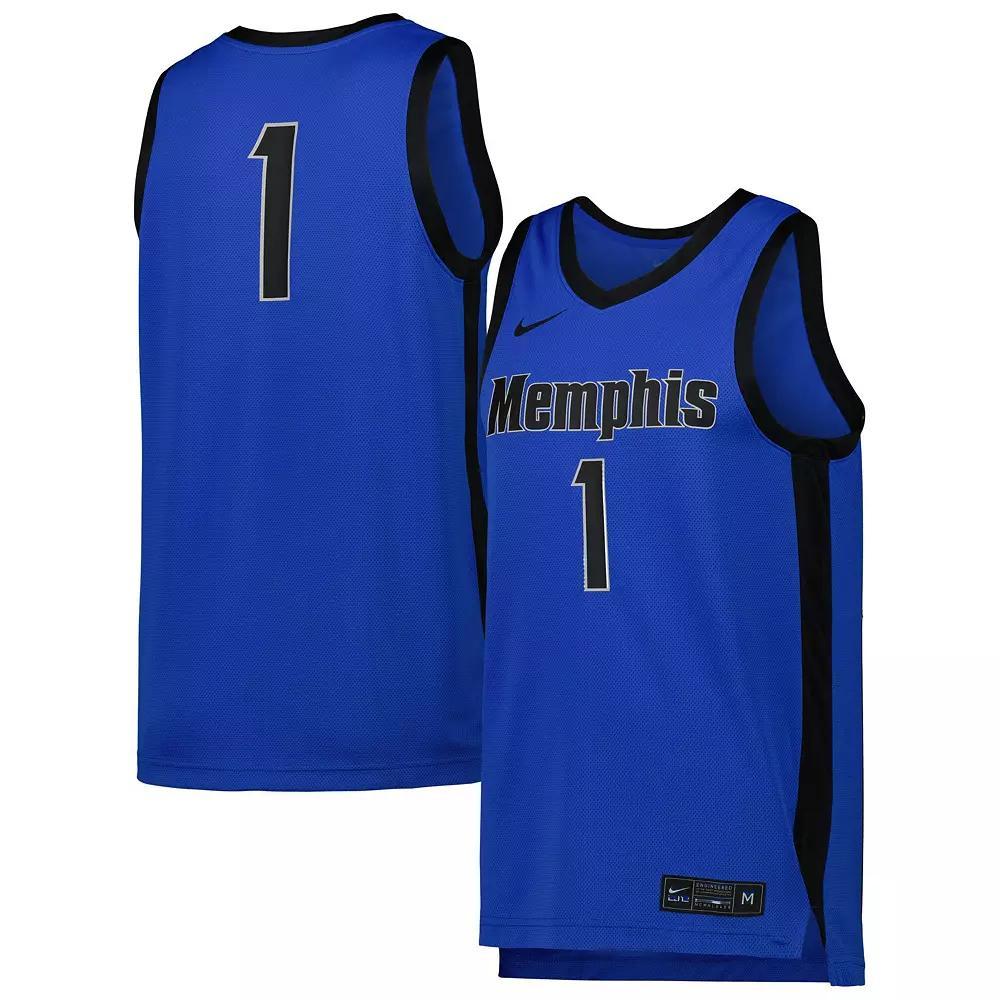 Men's Nike #1 Blue Memphis Tigers Replica Basketball Jersey, Size: XL Product Image
