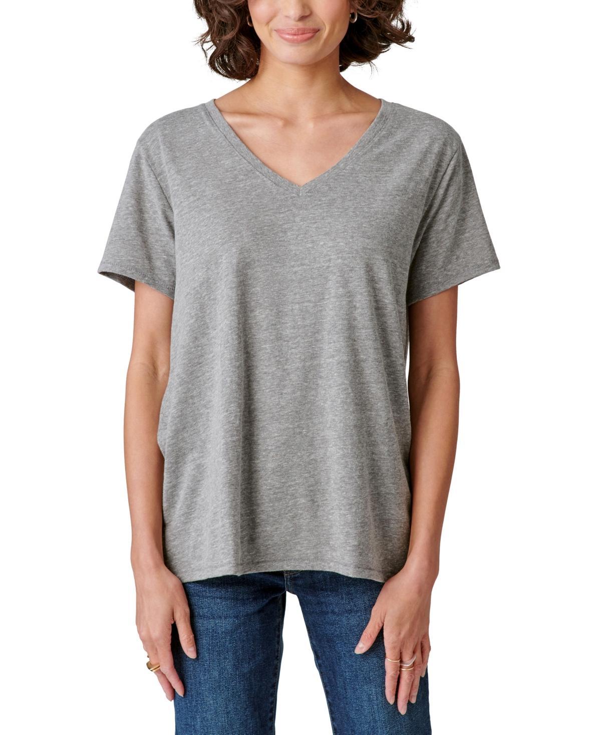 Lucky Brand Womens Cotton V-Neck Tee Product Image