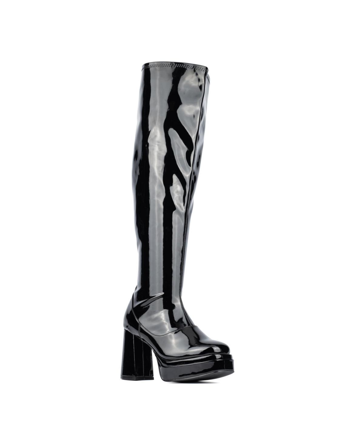 Fashion To Figure Manica Thigh High Women's Platform Shoes - Wide Width, Size: 11 Wide, Ivory Product Image