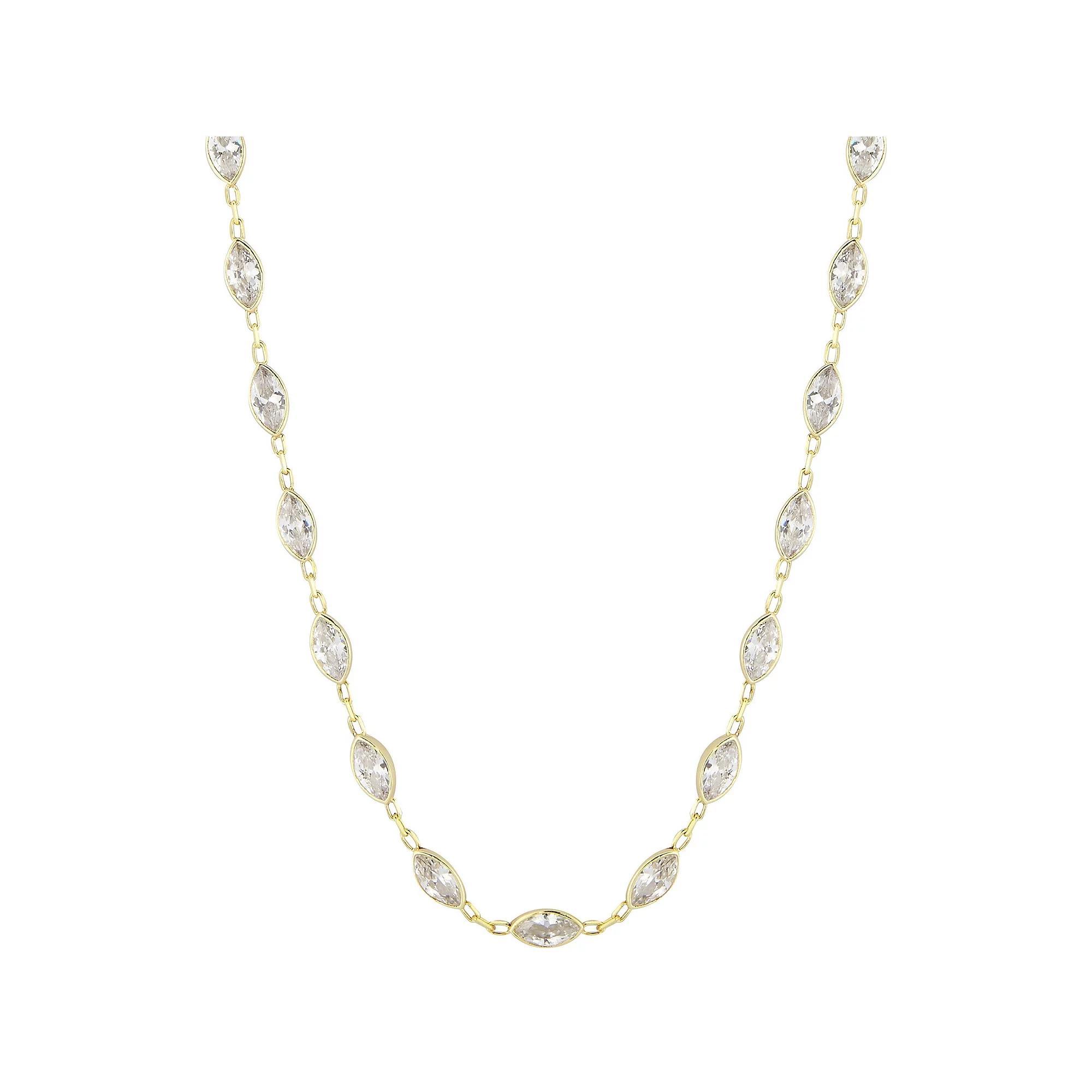 Sunkissed Sterling Cubic Zirconia Choker Necklace, Women's, Size: 16", Silver Tone Product Image