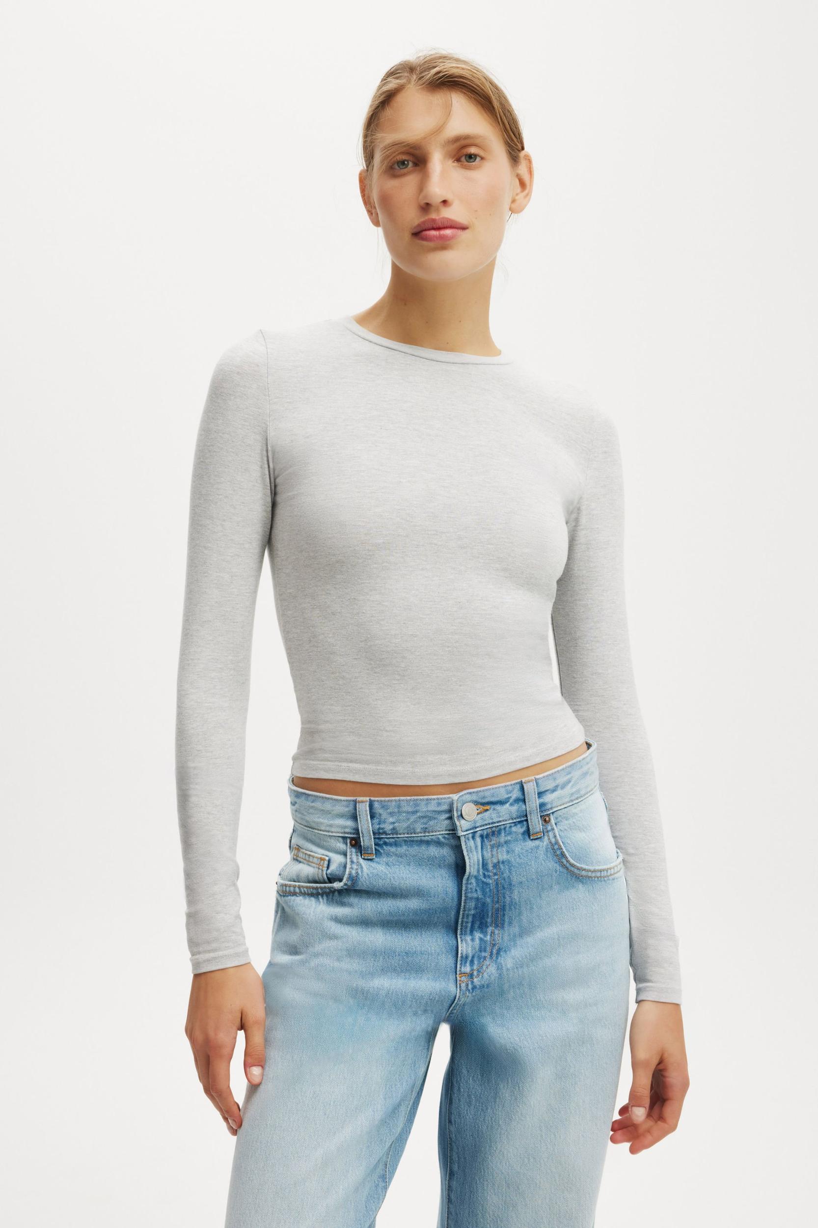 Cotton On Women - All Day Crew Long Sleeve - Grey marle Product Image