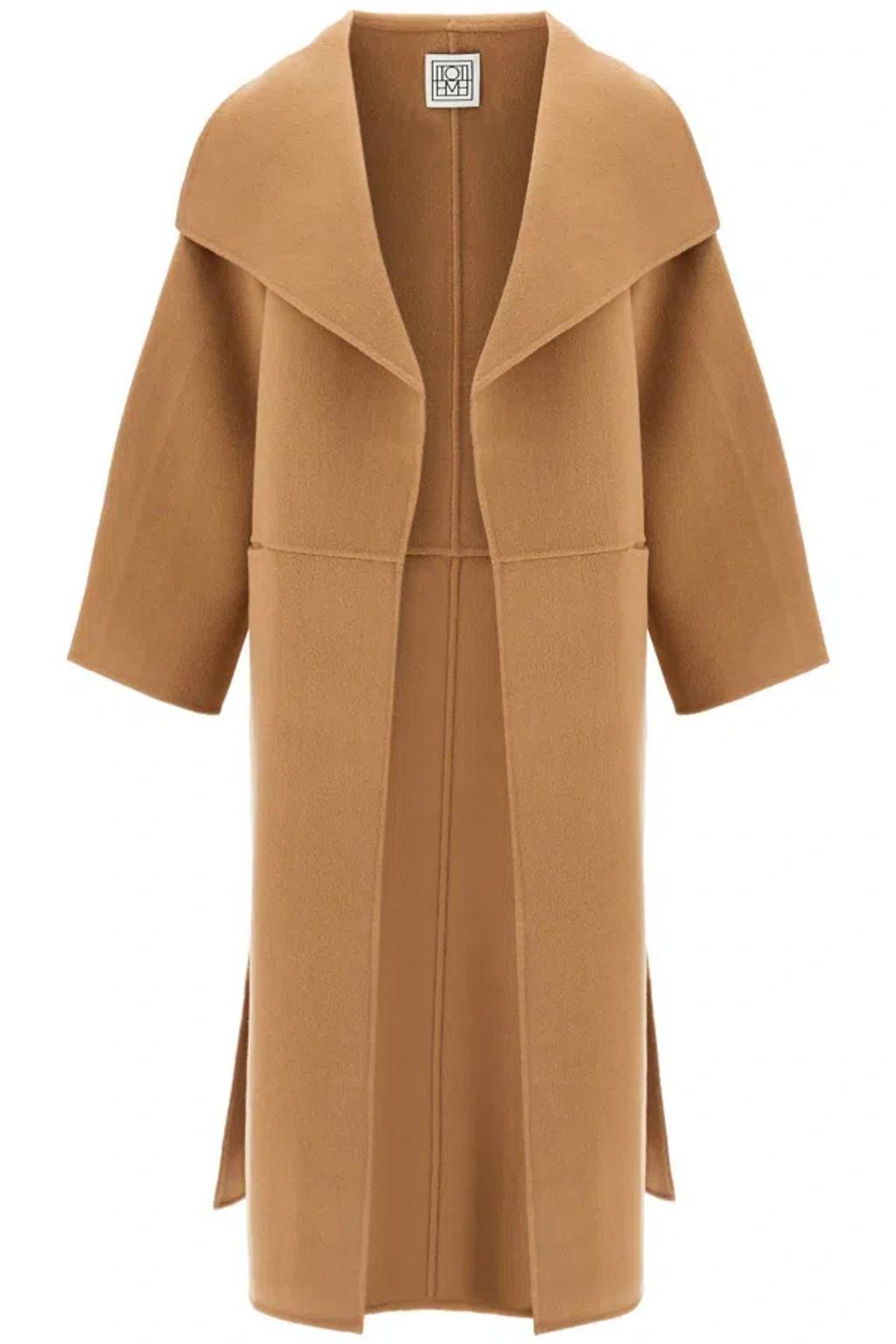 TOTÊME Signature Wool-cashmere Coat In Brown Product Image