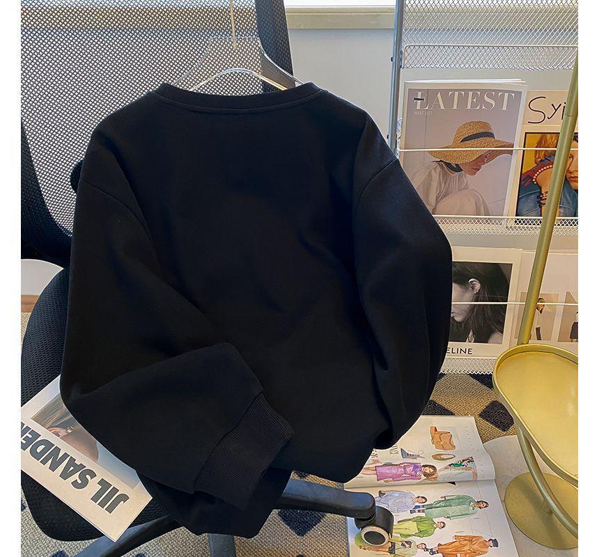 Long-Sleeve Round Neck Cartoon Print Pullover Product Image