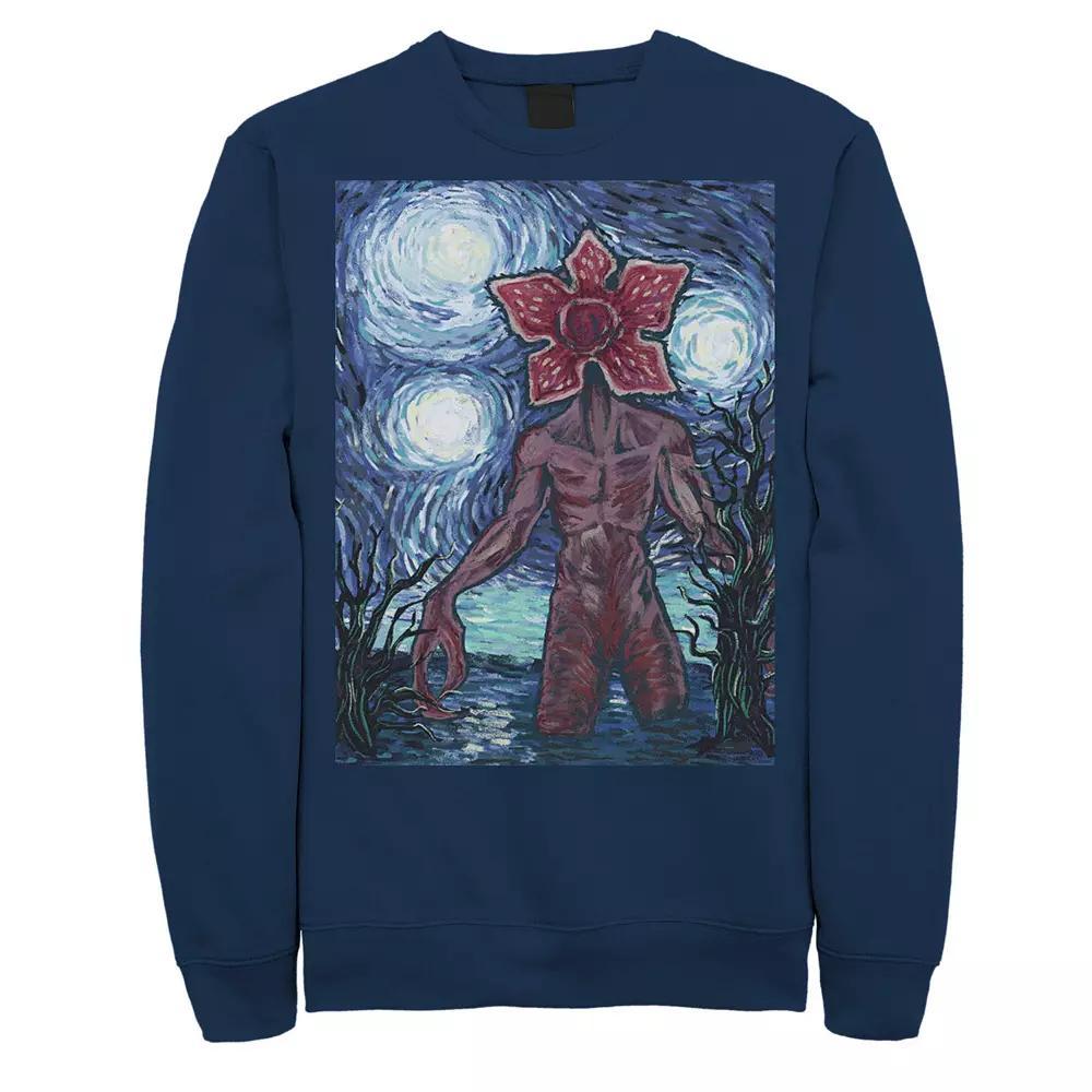 Men's Stranger Things Demogorgon Starry Night Style Poster Sweatshirt, Size: Medium, Blue Product Image