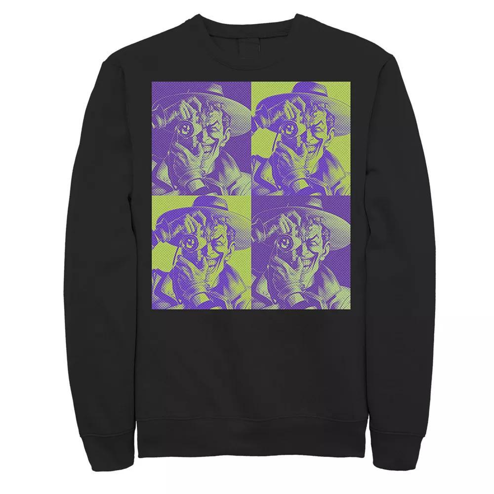 Men's DC Batman The Joker Halftone Popart Sweatshirt, Size: Medium, Athletic Grey Product Image