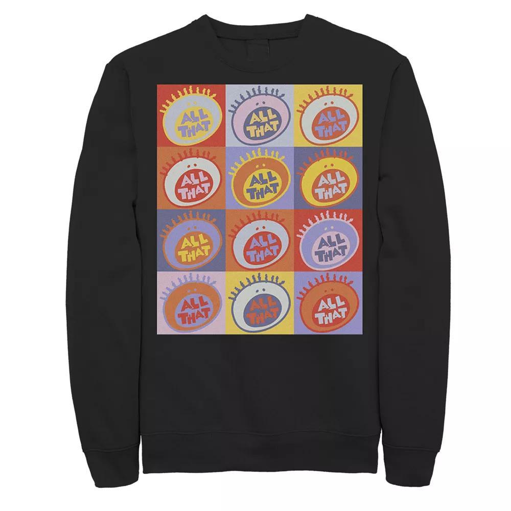 Men's Nickelodeon All That Classic Vintage Logo Panels Graphic Fleece Pullover, Size: 3XL, Athletic Grey Product Image