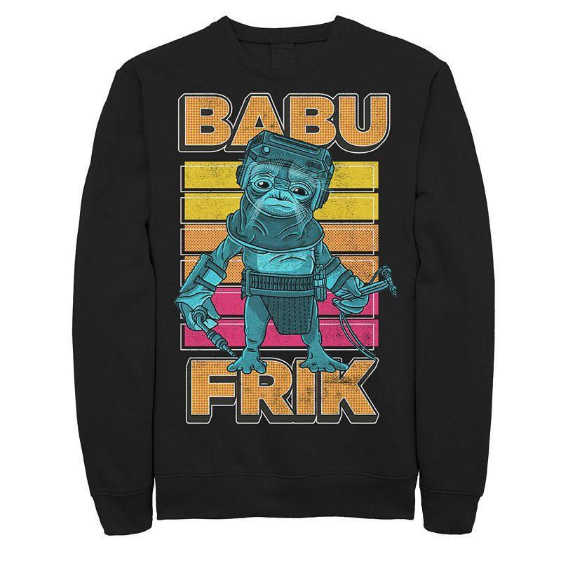 Men's Star Wars The Rise Of Skywalker Babu Frik Pop Art Portrait Sweatshirt, Size: Small, Blue Product Image