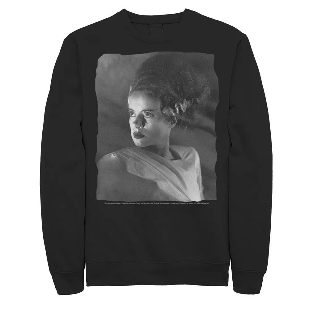 Men's Universal Monsters Bride Of Frankenstein Classic Portrait Sweatshirt, Size: Small, Black Product Image