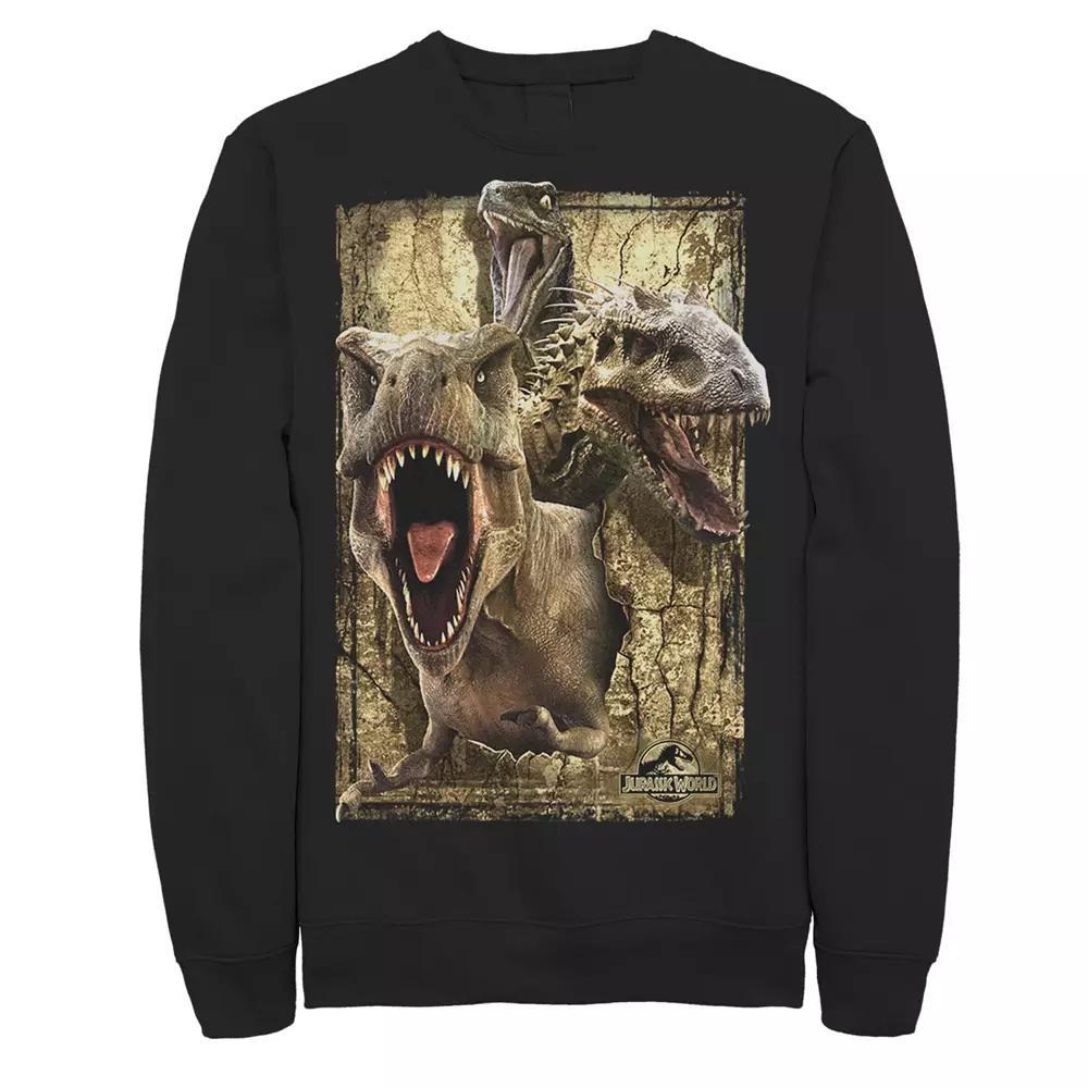 Men's Jurassic World T-Rex Indominus Rex & Raptor Fleece Pullover, Size: 3XL, Blue Product Image