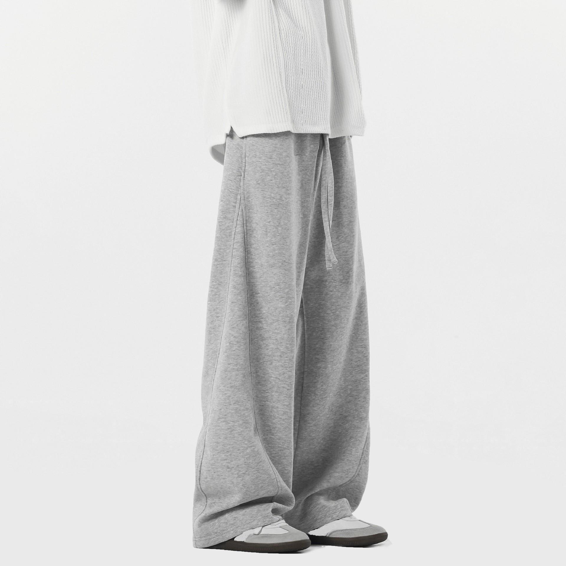 Sopula Retro High Street Scimitar Stitching Wide Leg Sports Pants Product Image
