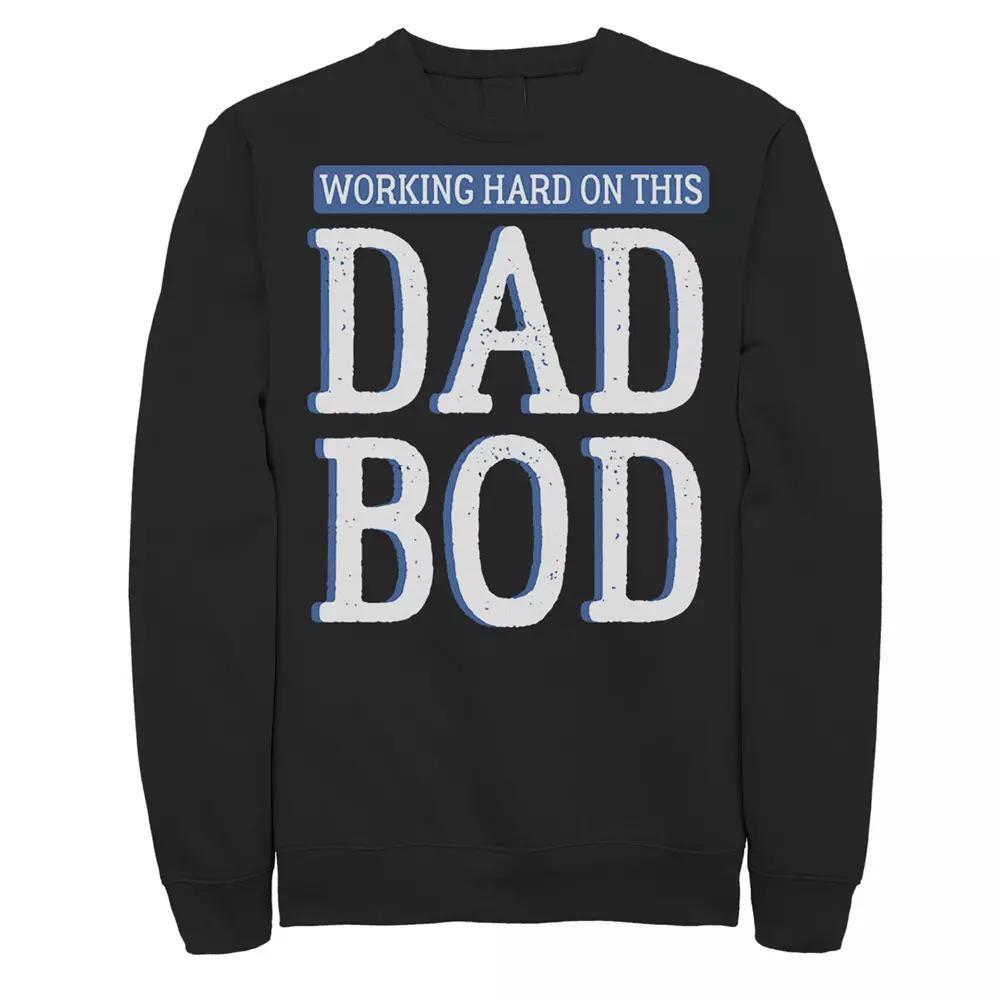 Men's Work On Dad Bod Fleece Graphic Pullover, Size: 3XL, Black Product Image