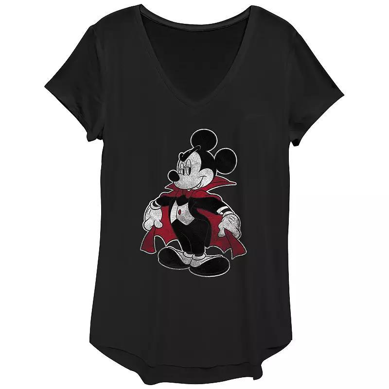 Disney's Mickey Mouse Juniors' Vampire Costume V-Neck Graphic Tee, Women's, Size: XS, Black Product Image