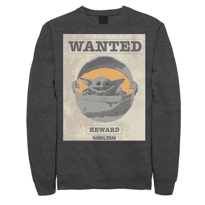 Men's Star Wars The Mandalorian The Child Wanted Poster Sweatshirt, Size: XL, Black Product Image
