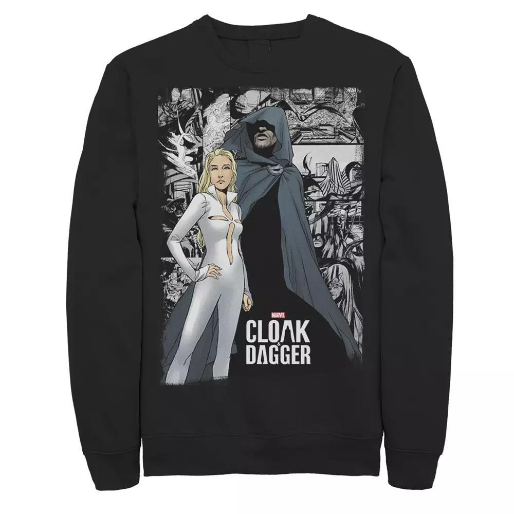 Men's Marvel Cloak & Dagger Comic Panel Sweatshirt, Size: Small, Black Product Image