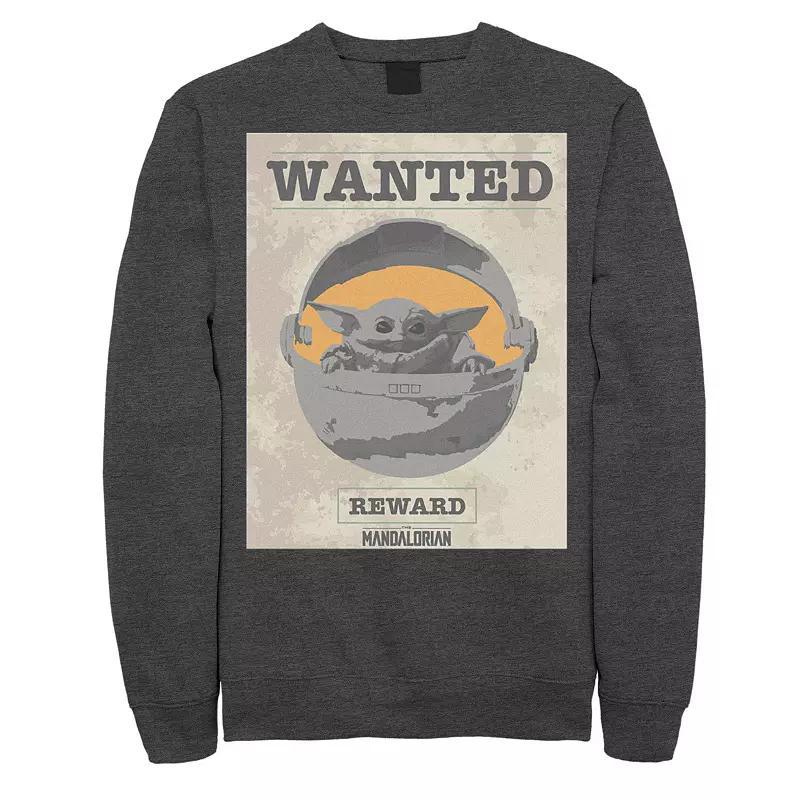 Men's Star Wars The Mandalorian The Child Wanted Poster Sweatshirt, Size: XL, Black Product Image