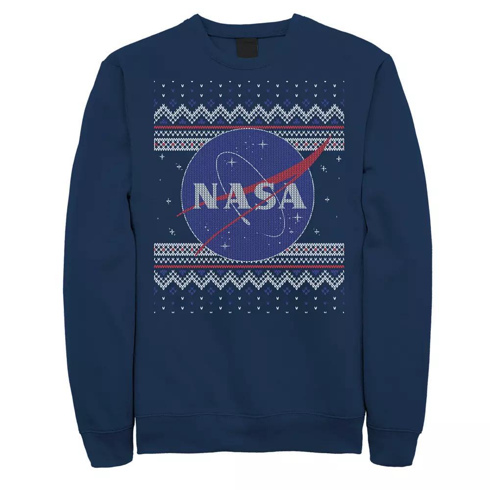 Men's NASA Logo Christmas Sweatshirt, Size: 3XL, Blue Product Image