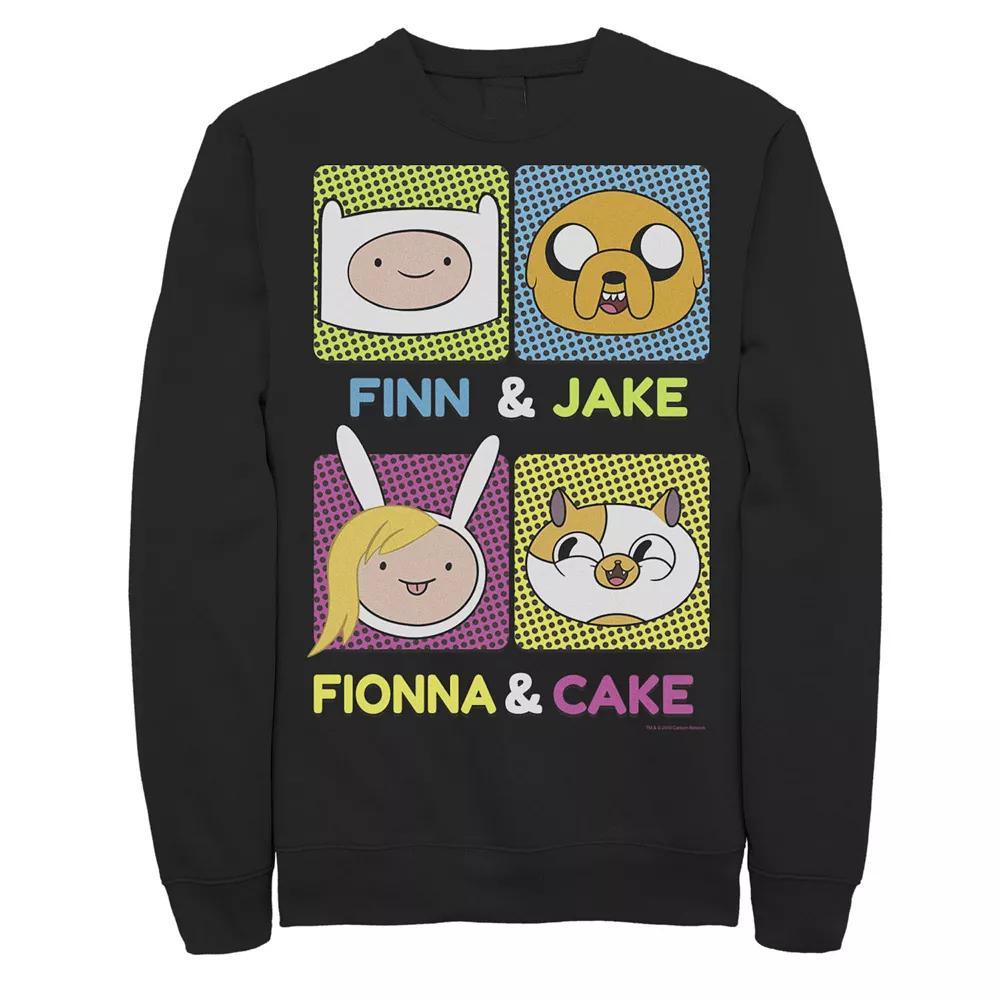 Men's Cartoon Network Adventure Time Finn Jake Fionna Cake Fleece, Size: Medium, Black Product Image