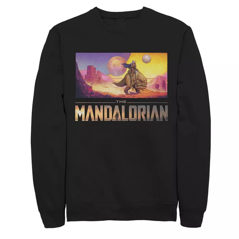 Men's Star Wars The Mandalorian Dreamscape Journey Graphic Fleece Pullover, Size: Large, Black Product Image