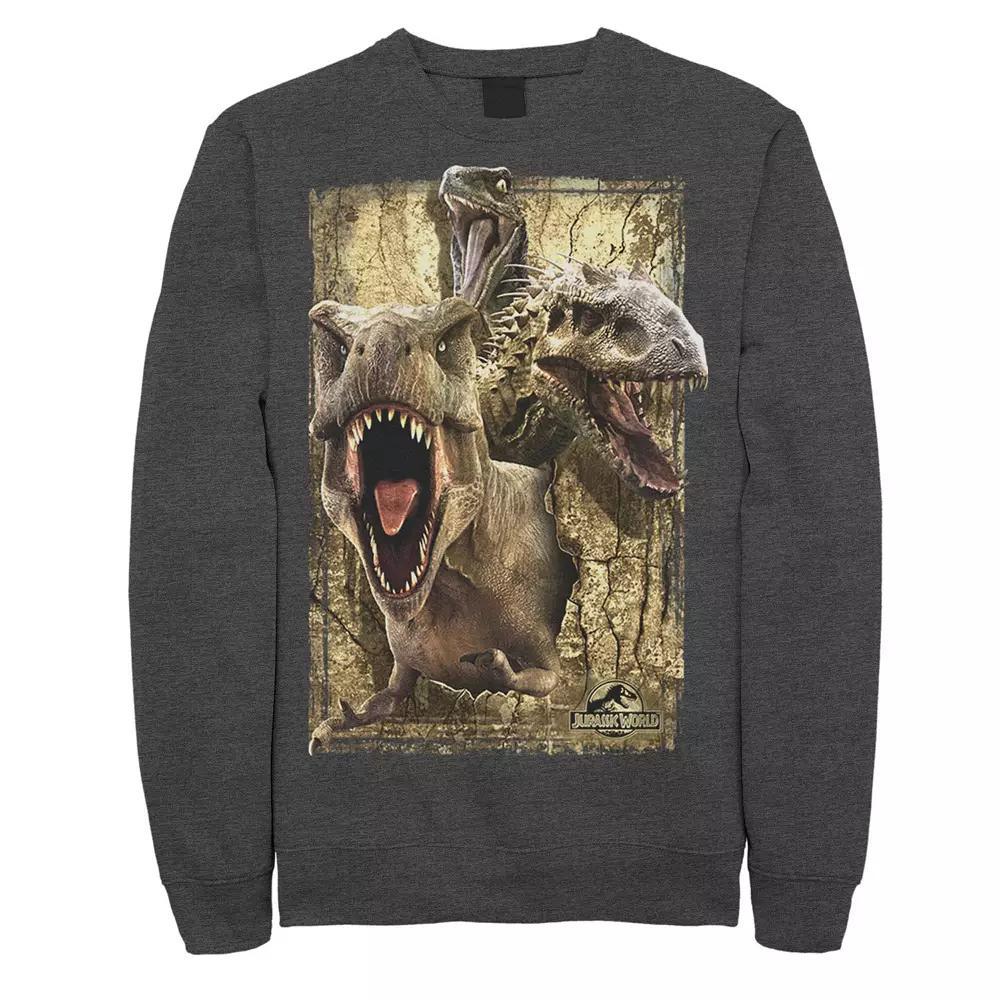 Men's Jurassic World T-Rex Indominus Rex & Raptor Fleece Pullover, Size: 3XL, Blue Product Image