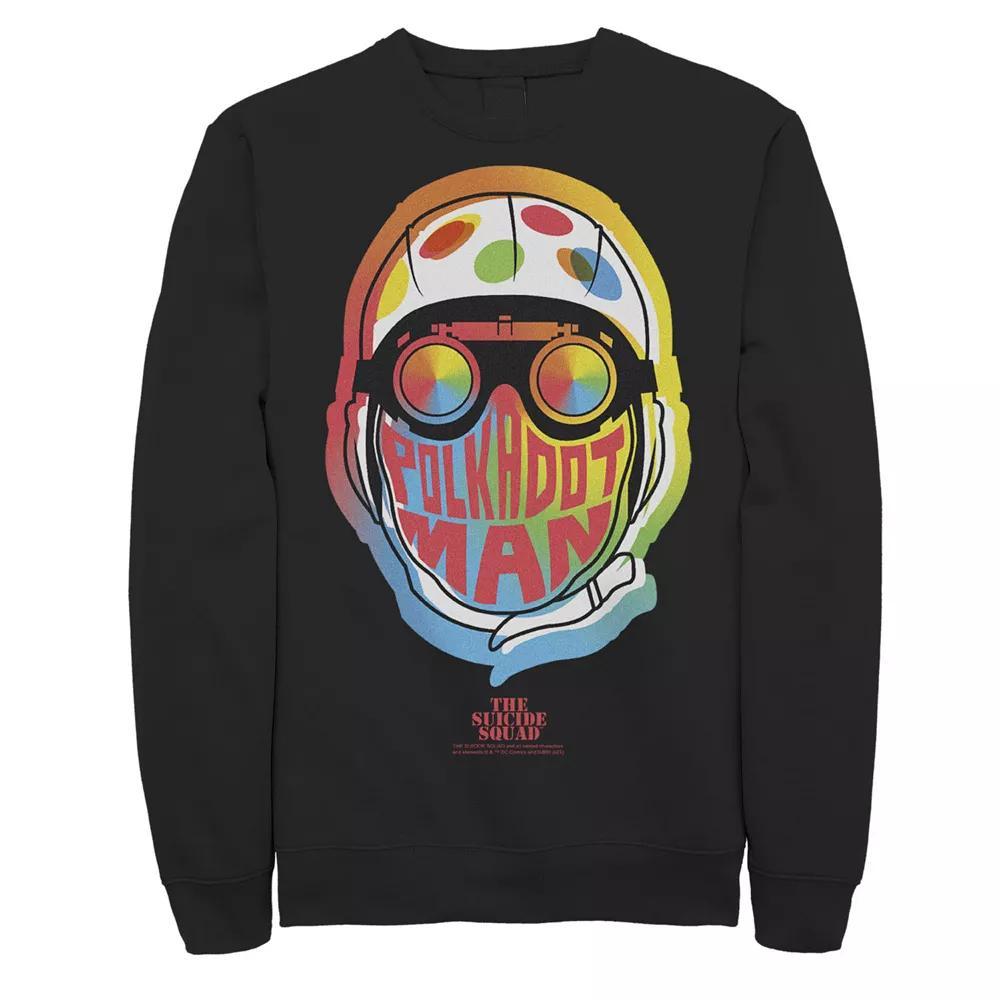 Men's The Suicide Squad Polkadot Man Retro Logo Sweatshirt, Size: Small, Black Product Image