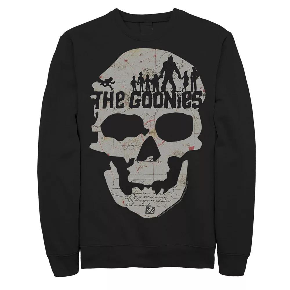 Big & Tall The Goonies Skeleton Map Poster Graphic Fleece Pullover, Men's, Size: 4XL Tall, Black Product Image