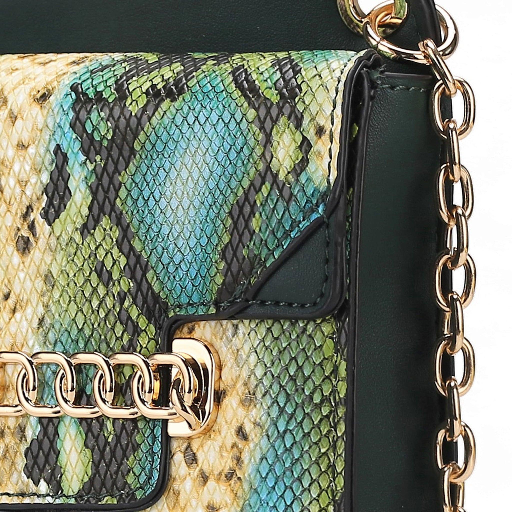 MKF Collection Women's Yael Snake Embossed Vegan Leather Women's Phone Crossbody Handbag Female Product Image