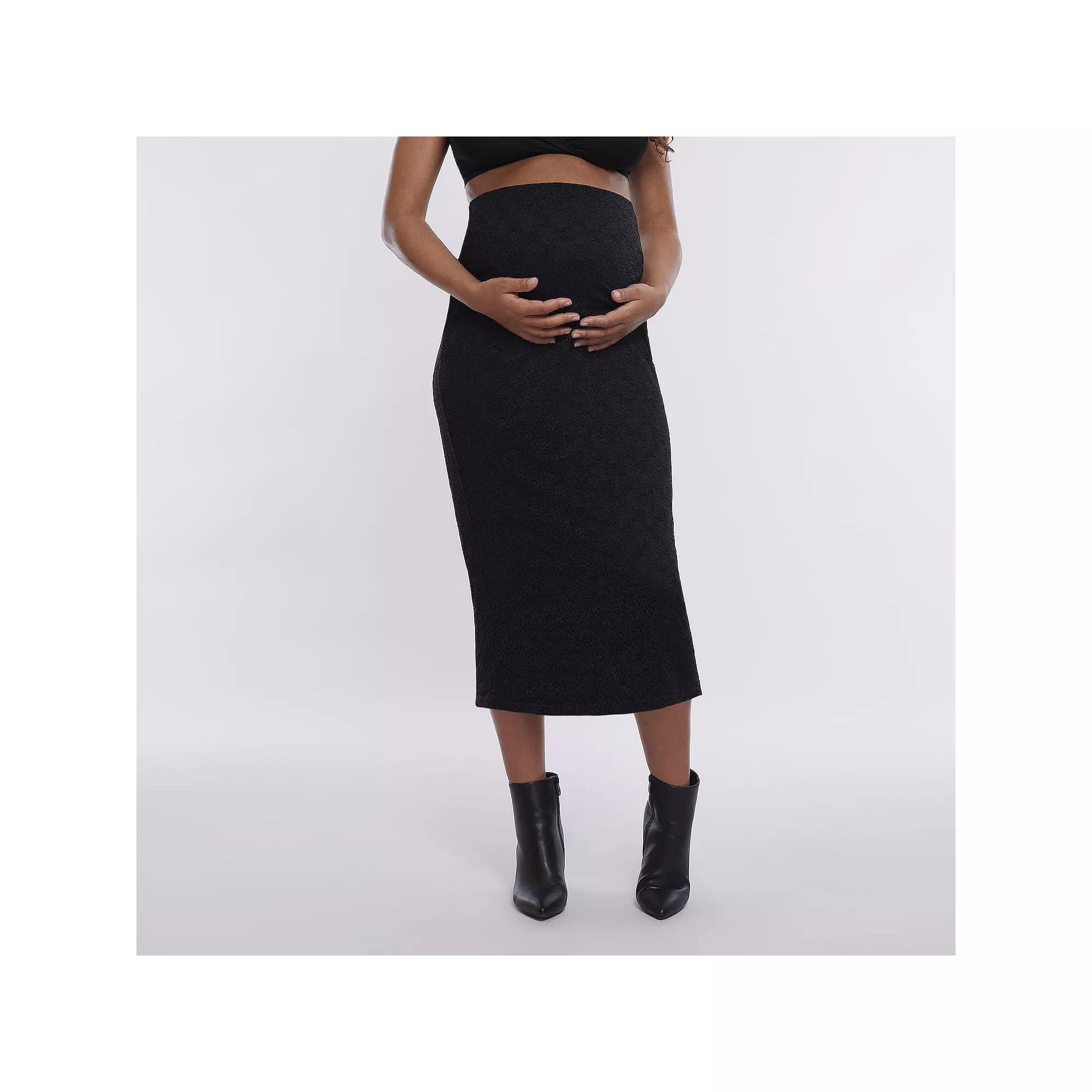 Maternity Motherhood® Maxi Skirt, Women's, Size: Medium-Mat, Animal Mesh Product Image