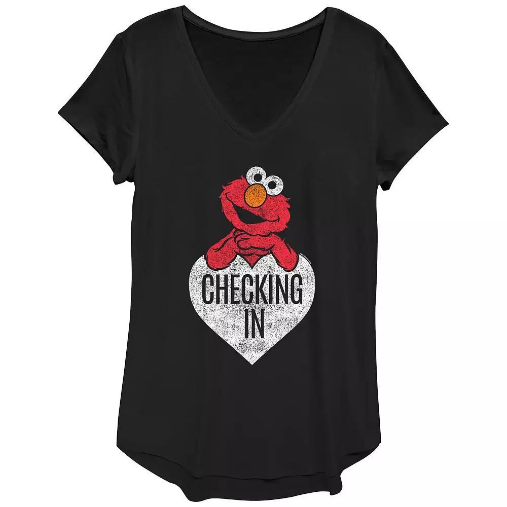 Women's Sesame Street Elmo Checking In Graphic Tee, Size: XS, Black Product Image
