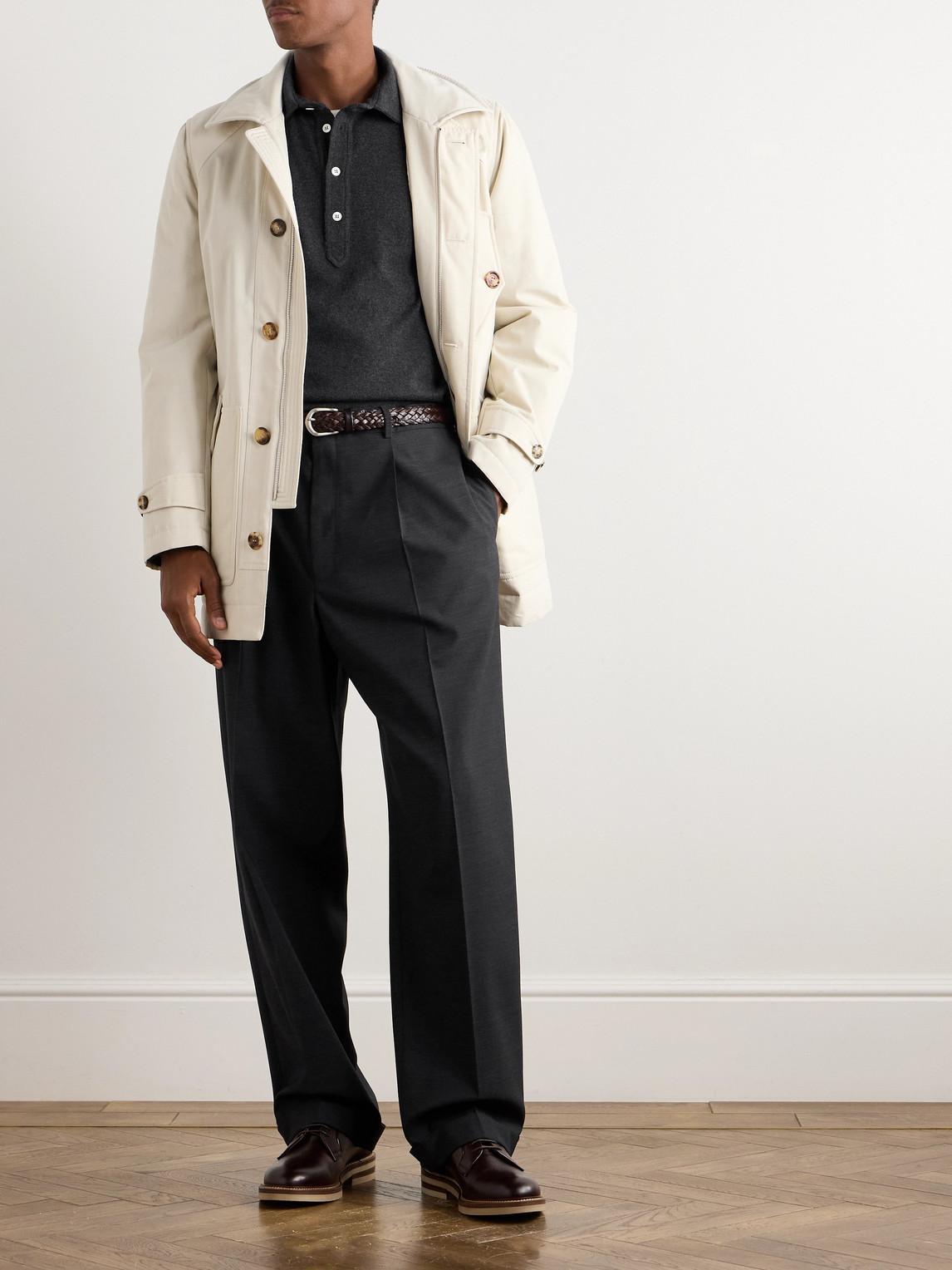 BRUNELLO CUCINELLI Cashmere Knit Polo In Grey Product Image