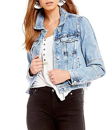 Free People Rumors Denim Jacket Black XS Product Image