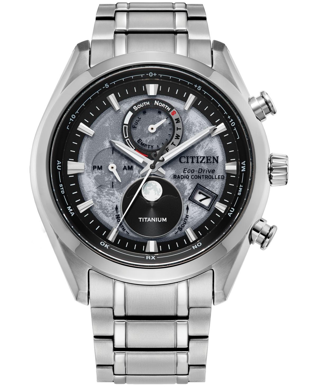 Citizen Mens Red Dial Eco-Drive Water Resistance Titanium Bracelet Watch Product Image