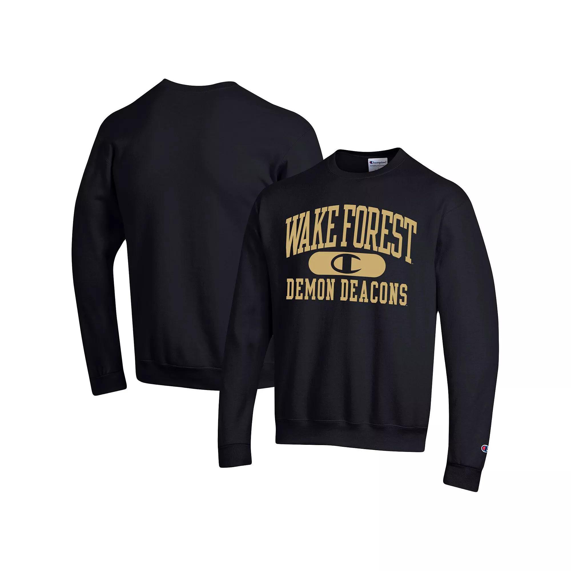 Men's Champion Black Wake Forest Demon Deacons Arch Pill Sweatshirt, Size: Large, Wfu Black Product Image