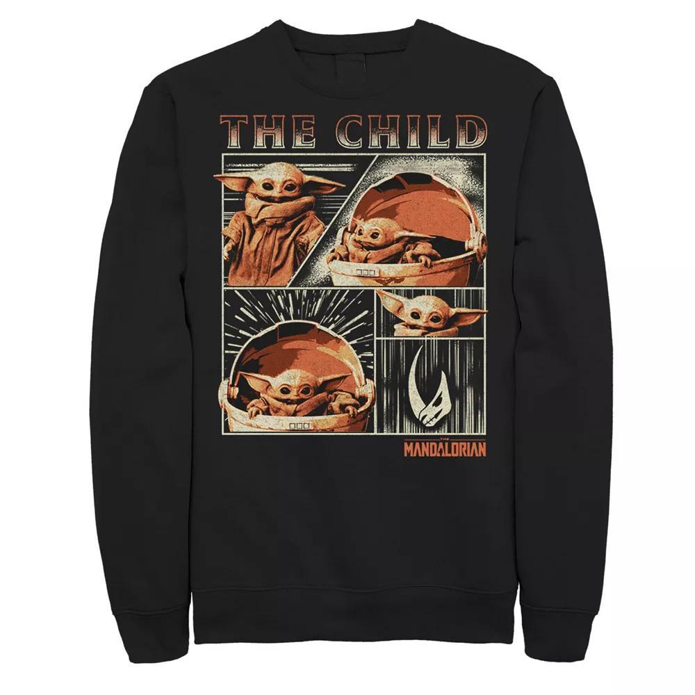 Men's Star Wars The Mandalorian The Child Collage Sweatshirt, Size: Medium, Blue Product Image