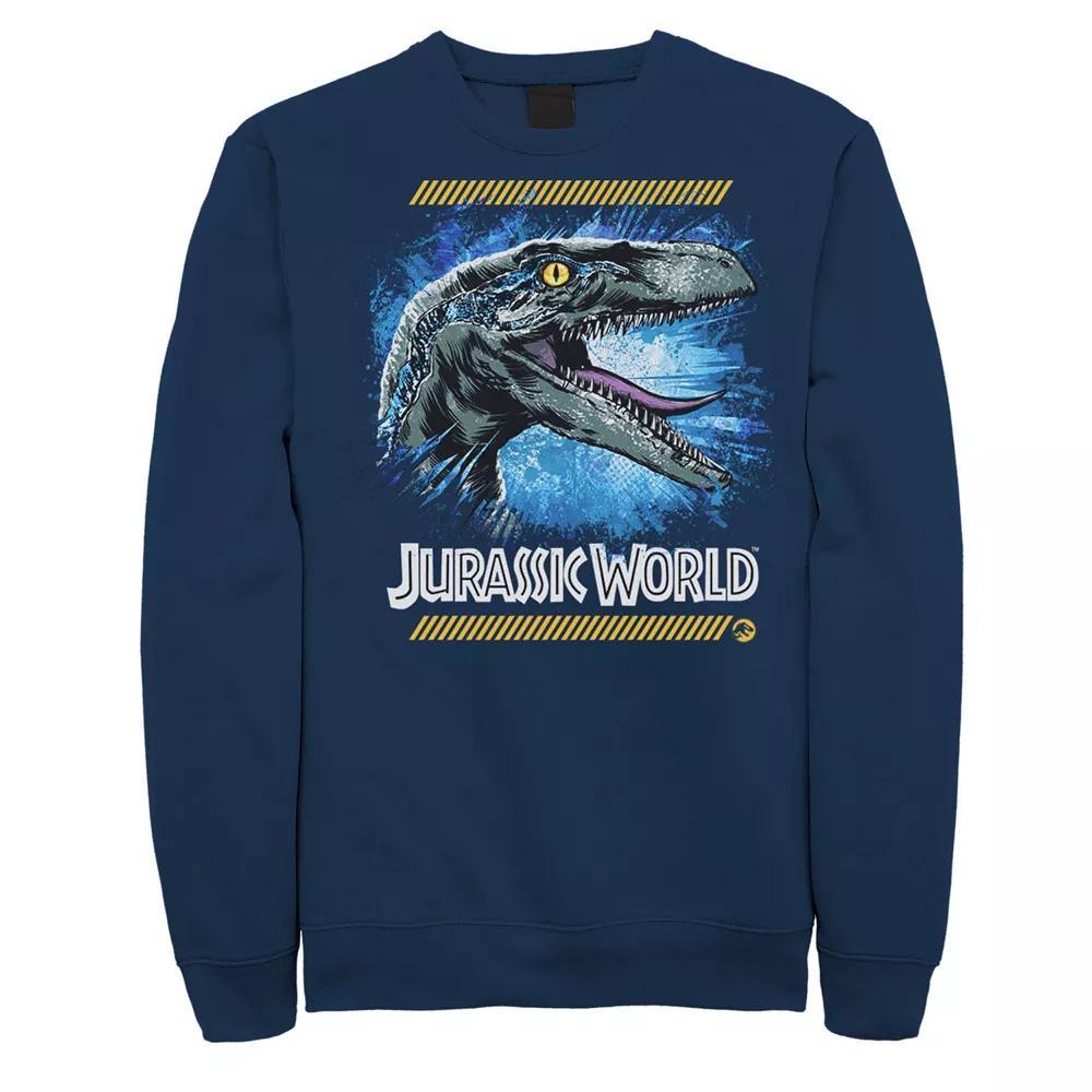 Men's Jurassic World Two Raptor Blue Splatter Fleece, Size: XXL Product Image