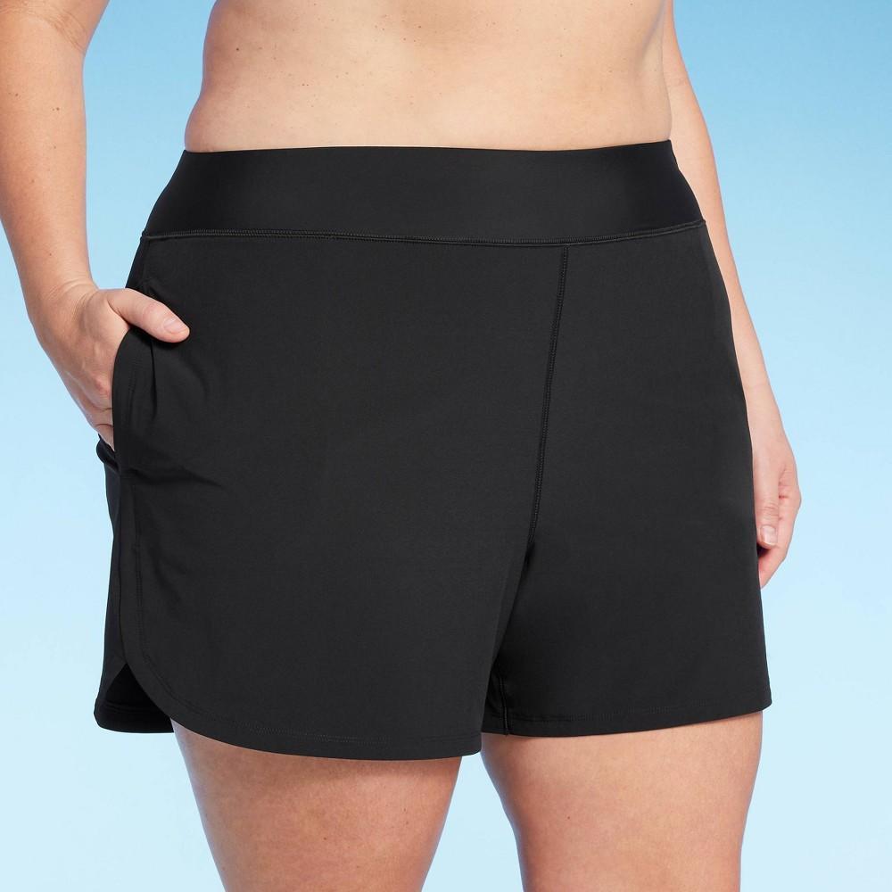 Lands End Womens 5 UPF 50 Swim Shorts - Black 3X: High Rise, Built-in Brief, Woven, Pull-On Product Image
