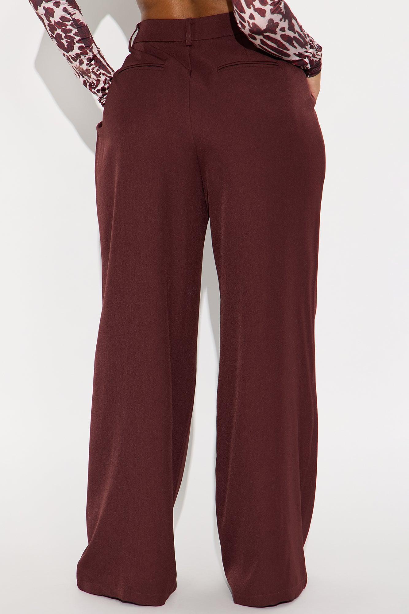 Alena Crepe Wide Leg Trouser Pant - Chocolate Product Image