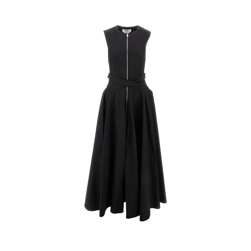 MSGM Gabardine Midi Dress In Black Product Image