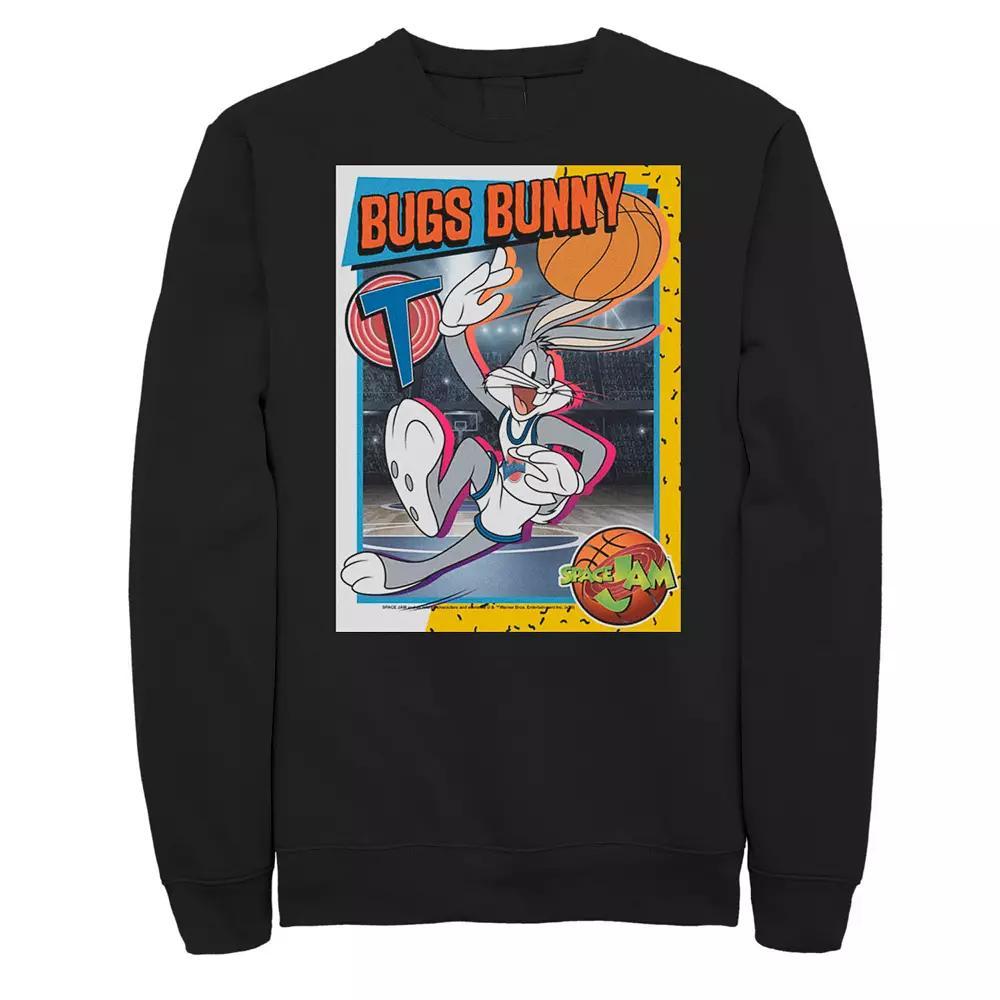 Men's Looney Tunes Space Jam Bugs Bunny Trading Card Sweatshirt, Size: Large, Black Product Image