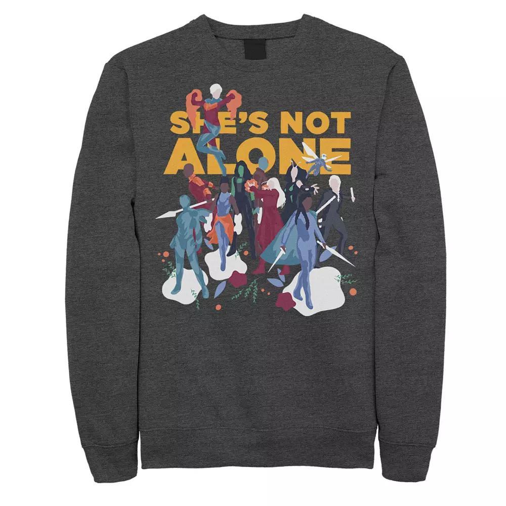 Men's Marvel Avengers Shes Not Alone Group Shot Sweatshirt, Size: Medium, Grey Heather Product Image