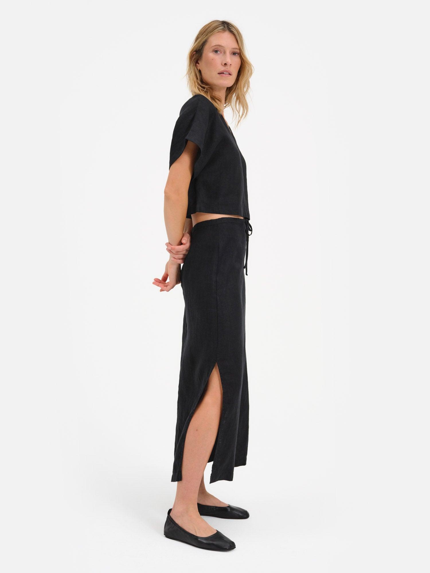 Organic Linen Crop Tee Female Product Image