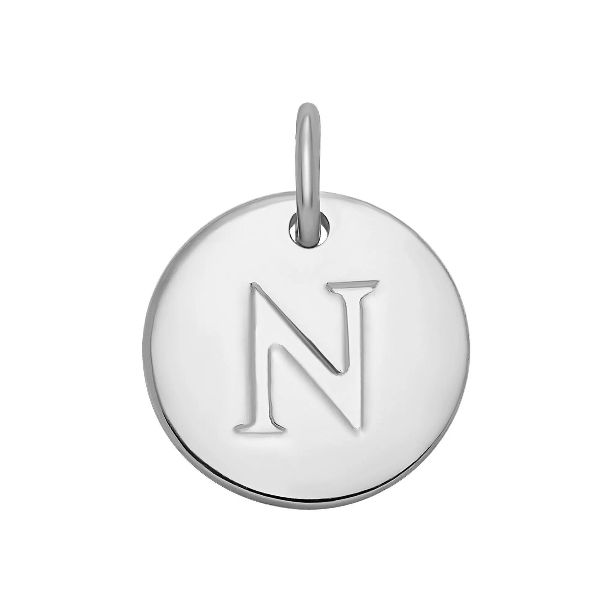 PRIMROSE Sterling Silver Letter Disc Charm, Women's, Sterling Silver N Product Image