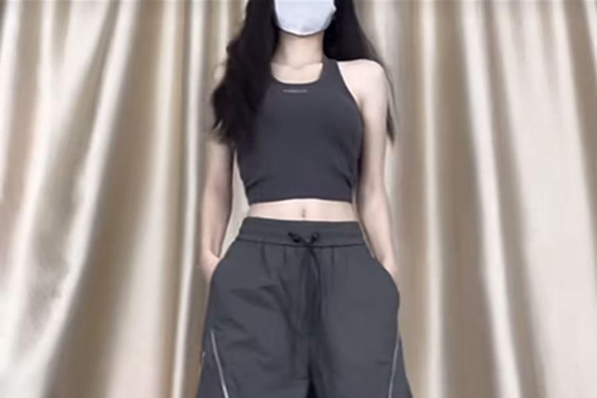 High Waist Loose-Fit Wide-Leg Sweatpants Product Image
