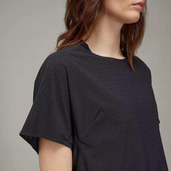 adidas Y-3 Running Short Sleeve Tee Black 2XS Womens Product Image
