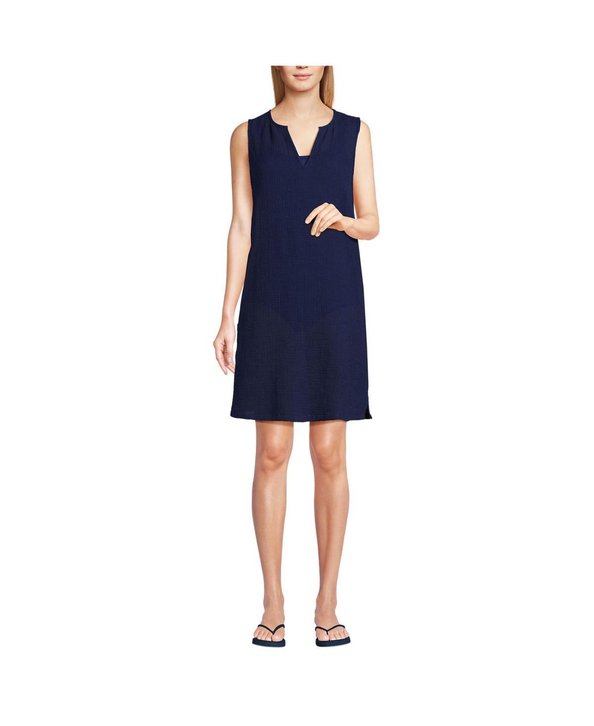Lands End Womens Cotton Gauze Swim Cover-up Dress Product Image