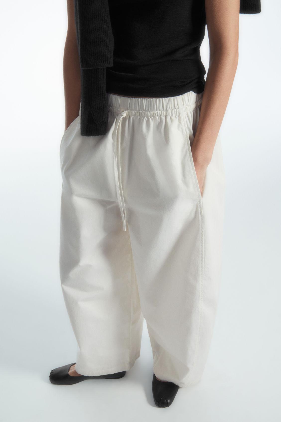 ELASTICATED BARREL-LEG PANTS Product Image