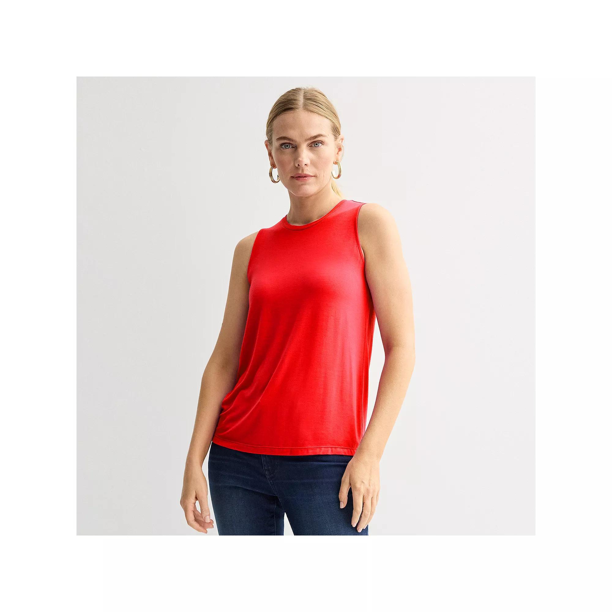 Nine West Essential Easy High-Neck Tank Top, Women's, Size: XS, Raleigh Red Product Image