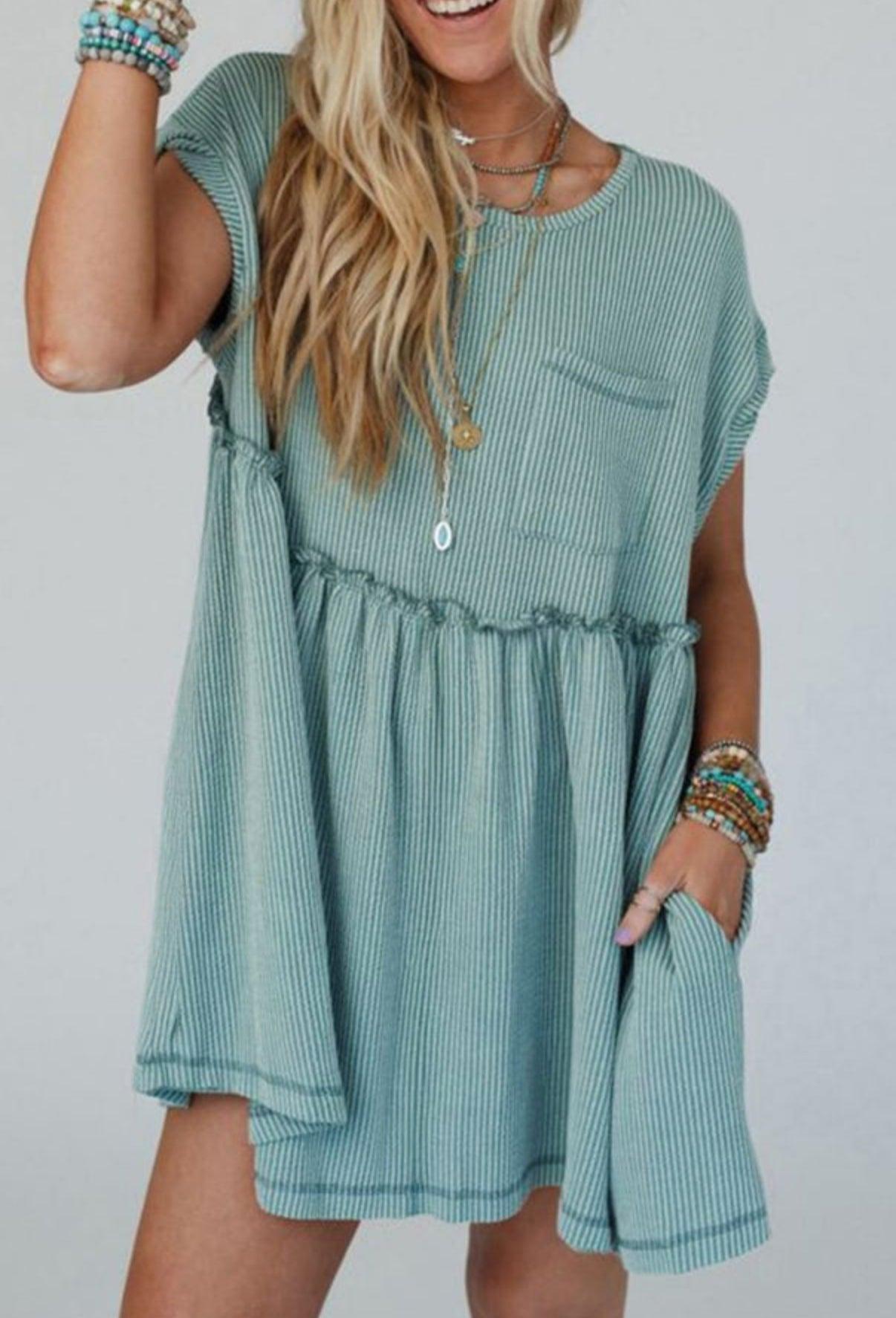 Corded Babydoll Dress Product Image