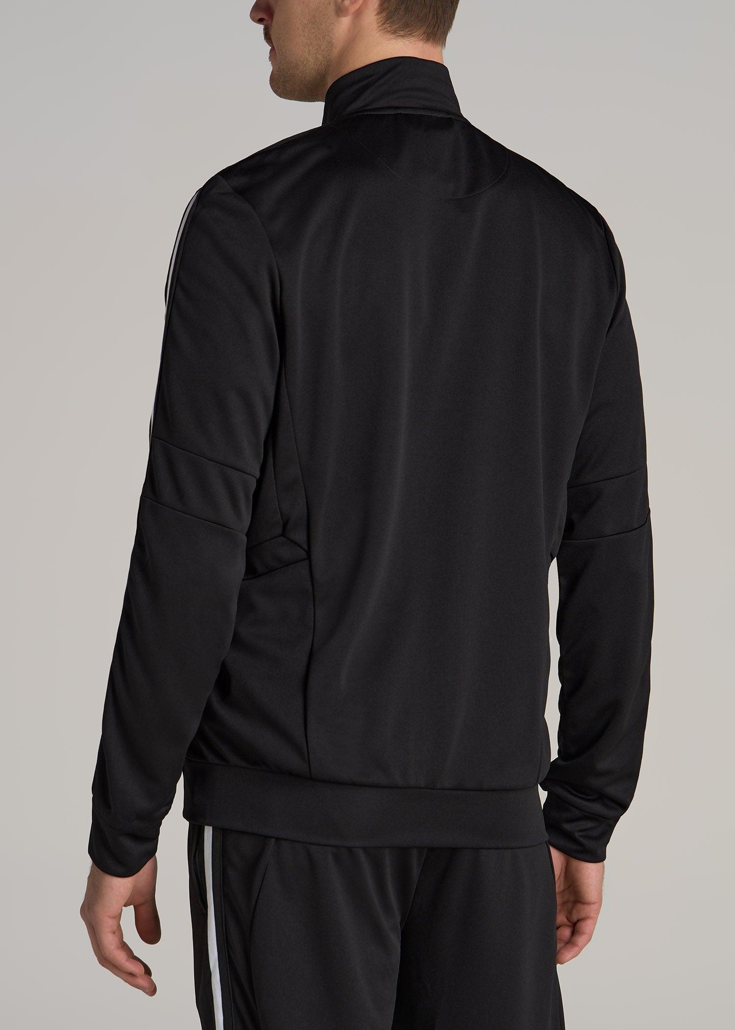 Athletic Stripe Tall Men's Jacket in Black-White Stripe Product Image