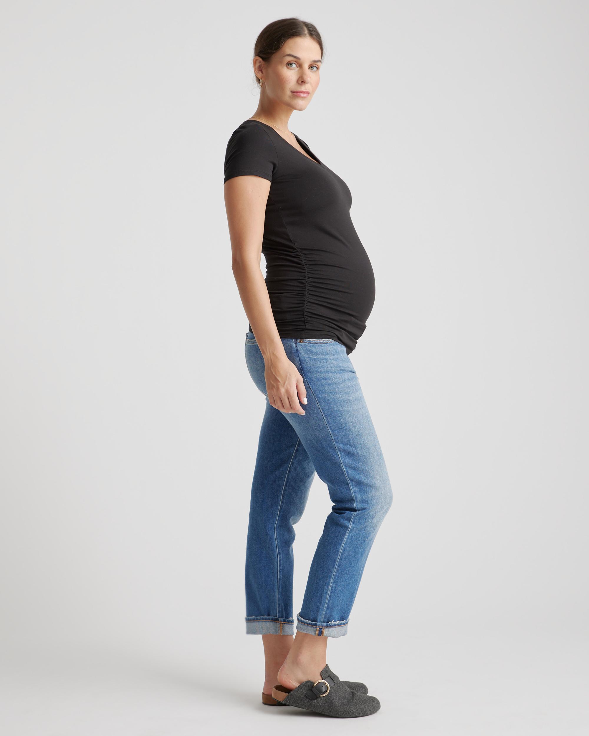 Quince | Women's Tencel Jersey Maternity Ruched T-Shirt 2-Pack Lenzing Modal Product Image